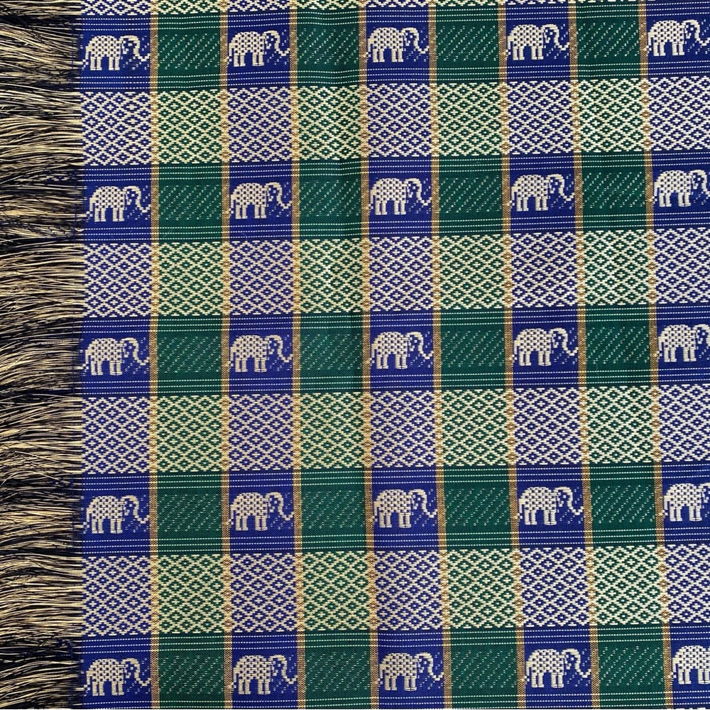 Elephant Patterned Woven Table Runner